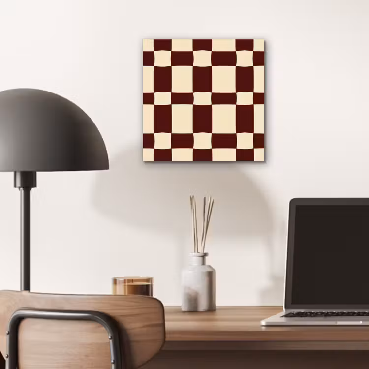 Retro - Patroon - Bruin aluminium wit klein 46 -sfeer5