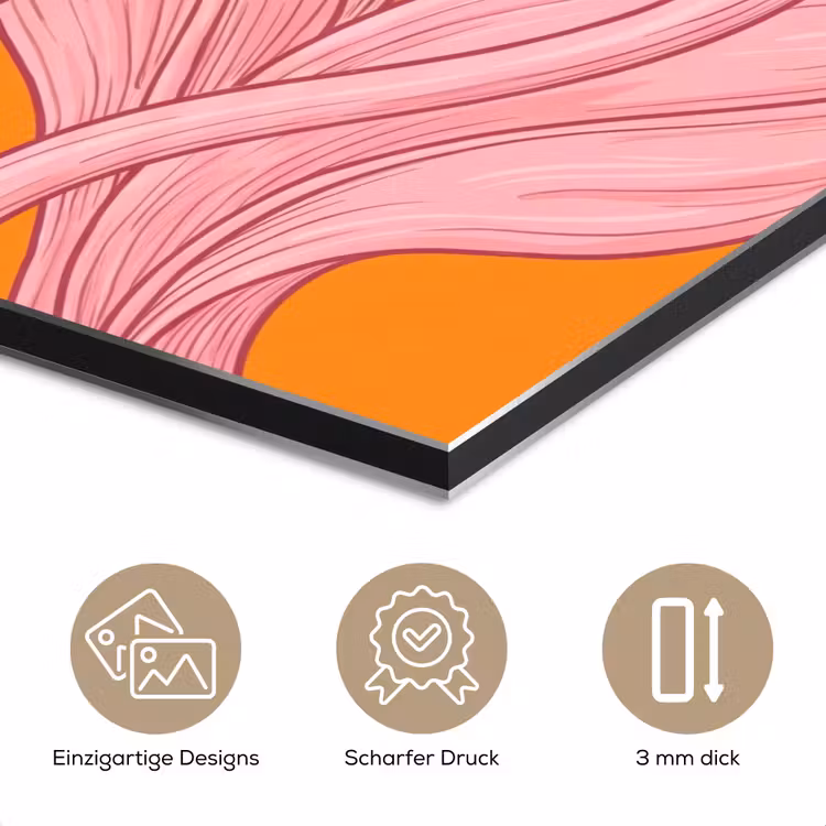 Alu-Dibond-Bild - Rosa Blumen – Modern - Roze bloemen - Modern aluminium wit klein