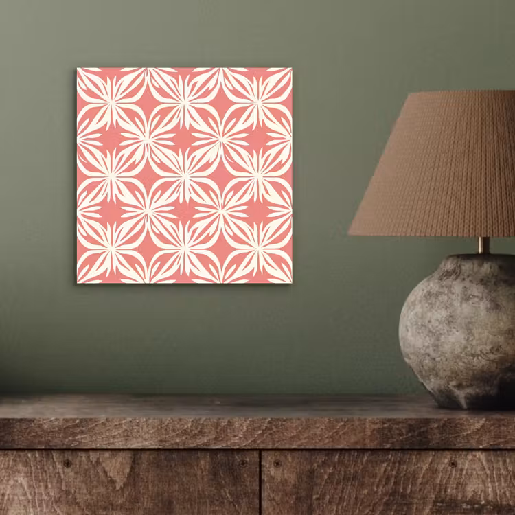Roze - Bloemenmotief - Wit - Modern aluminium wit klein 46 -sfeer2