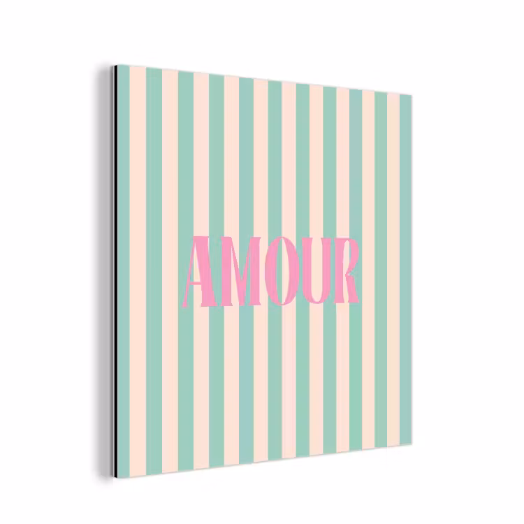 Roze - Groen - Strepen - Amour aluminium wit klein -3d