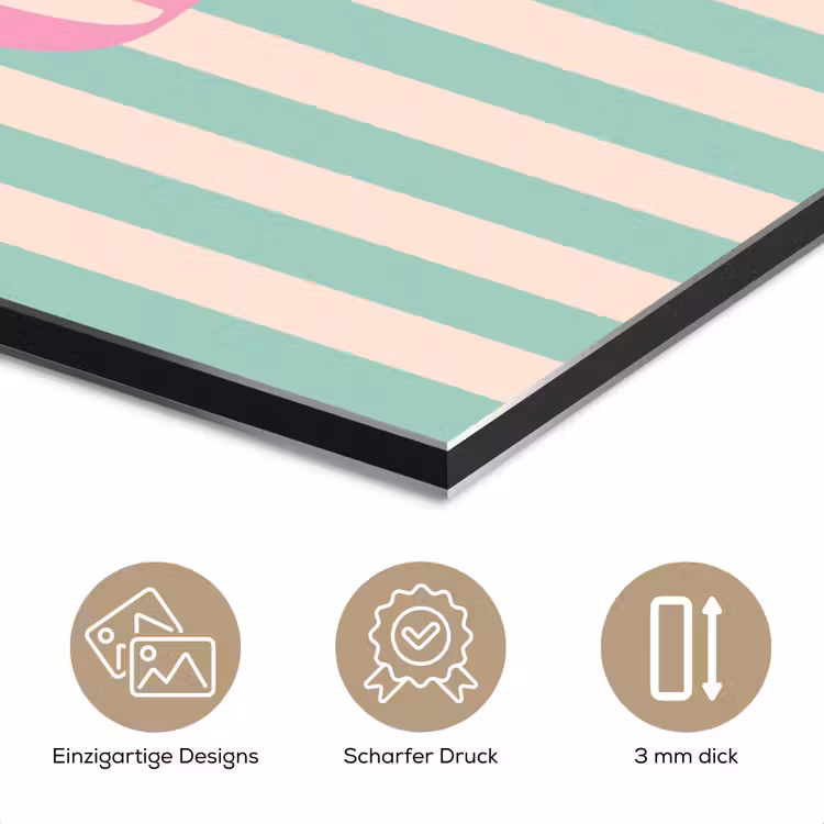 Roze - Groen - Strepen - Geluk aluminium wit klein -closeup_DE
