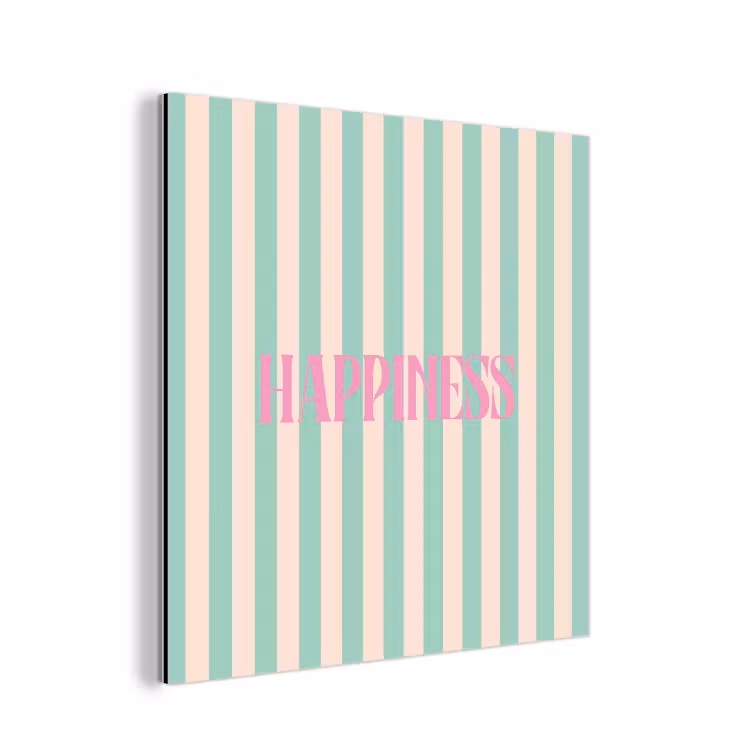 Roze - Groen - Strepen - Happiness aluminium wit klein -3d