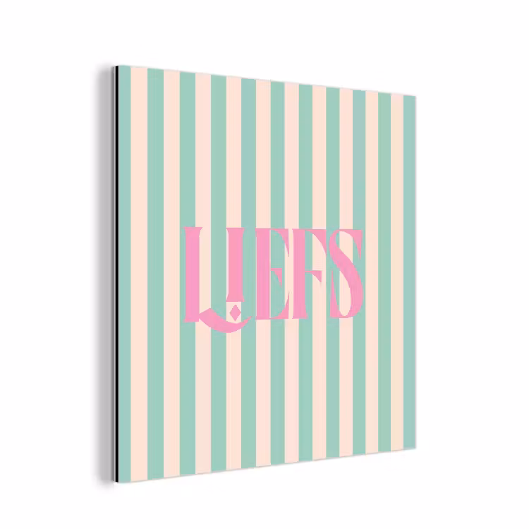 Roze - Groen - Strepen - Liefs aluminium wit klein -3d