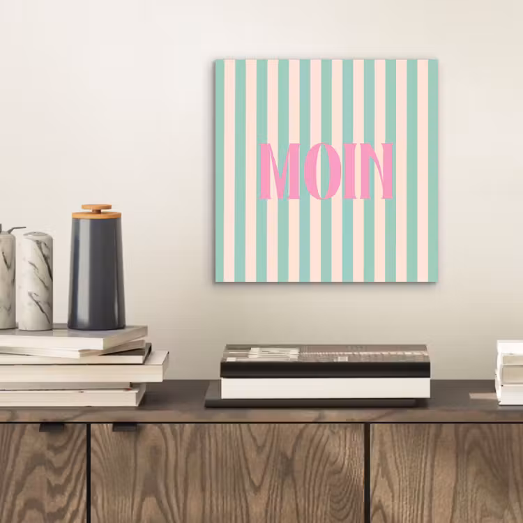 Roze - Groen - Strepen - Moin aluminium wit klein -sfeer1