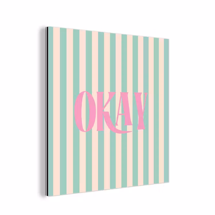 Roze - Groen - Strepen - Okay aluminium wit klein -3d