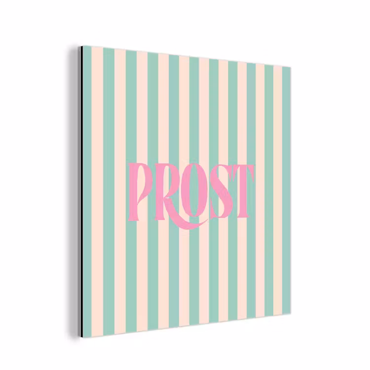 Roze - Groen - Strepen - Prost aluminium wit klein -3d