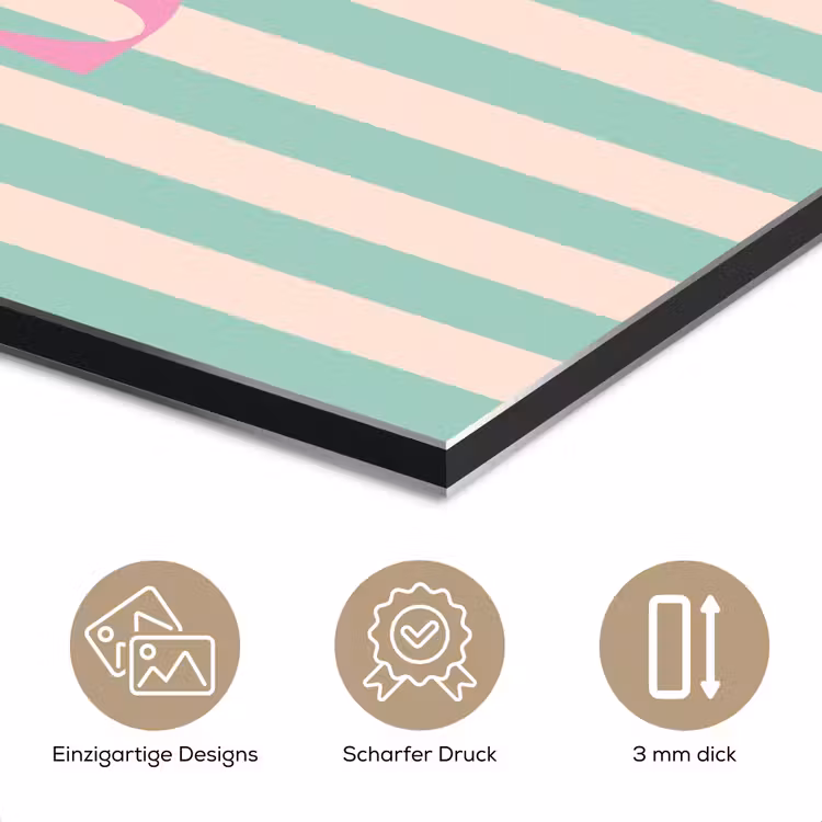 Roze - Groen - Strepen - Smile aluminium wit klein -closeup_DE
