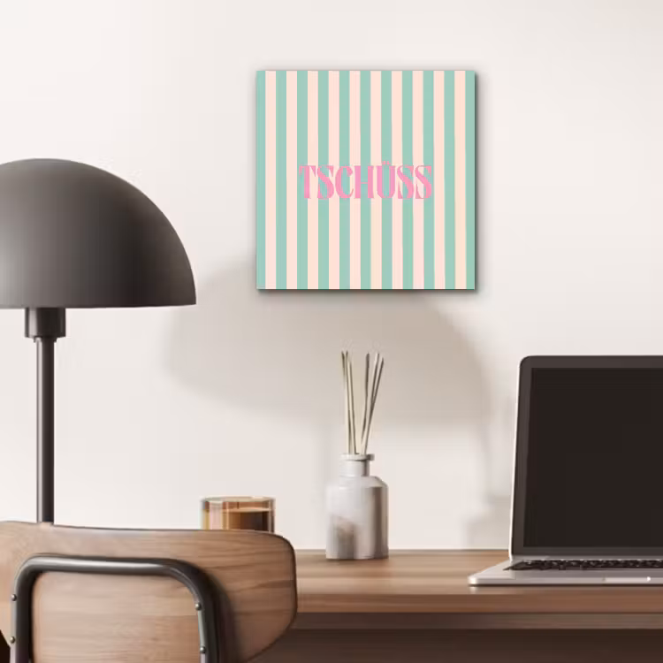 Roze - Groen - Strepen - Tschüss aluminium wit klein -sfeer5