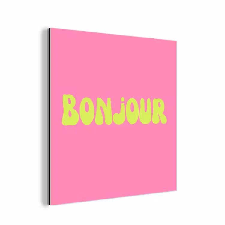 Roze - Groene bonjour - Organisch aluminium wit klein -3d