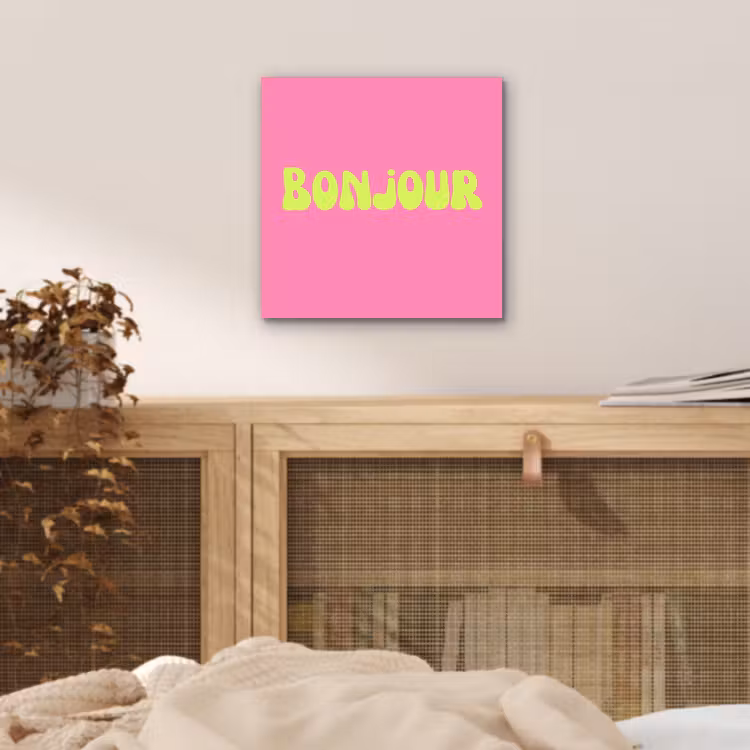 Roze - Groene bonjour - Organisch aluminium wit klein -sfeer3