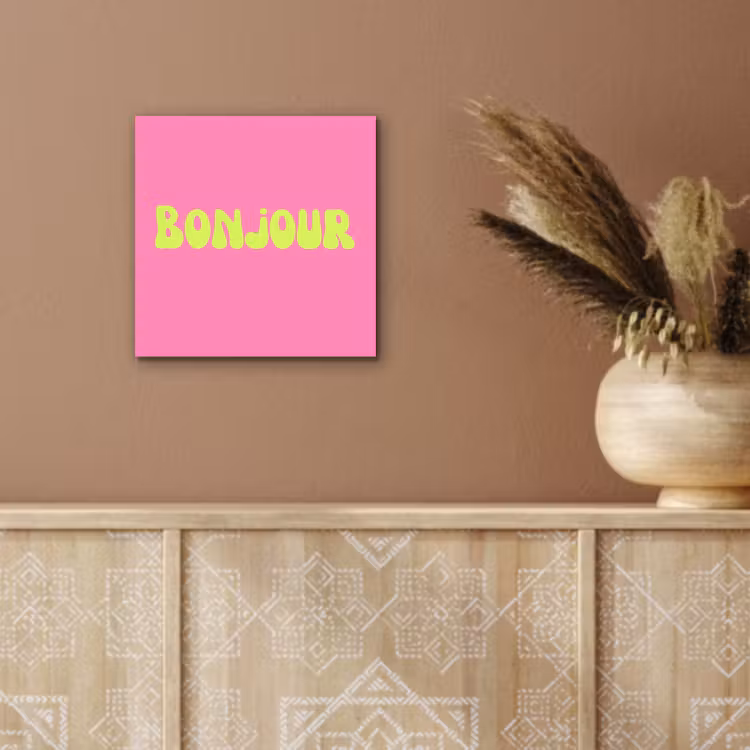 Roze - Groene bonjour - Organisch aluminium wit klein -sfeer4