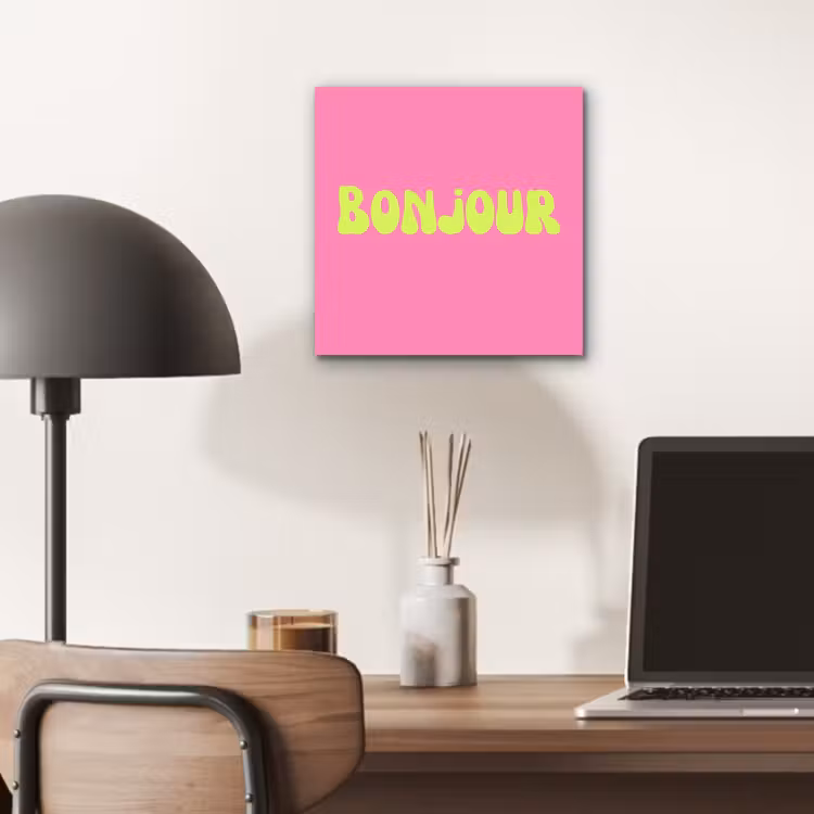 Roze - Groene bonjour - Organisch aluminium wit klein -sfeer5