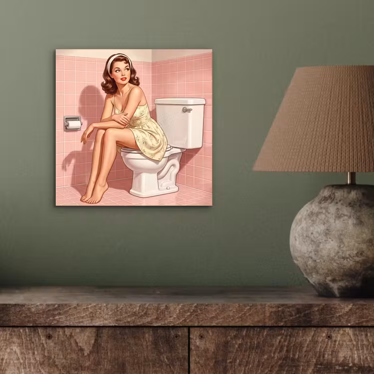 Roze - Retro - Vrouw aluminium wit klein -sfeer2