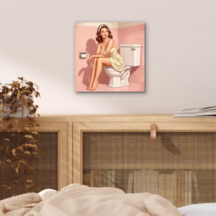 Roze - Retro - Vrouw aluminium wit klein -sfeer3