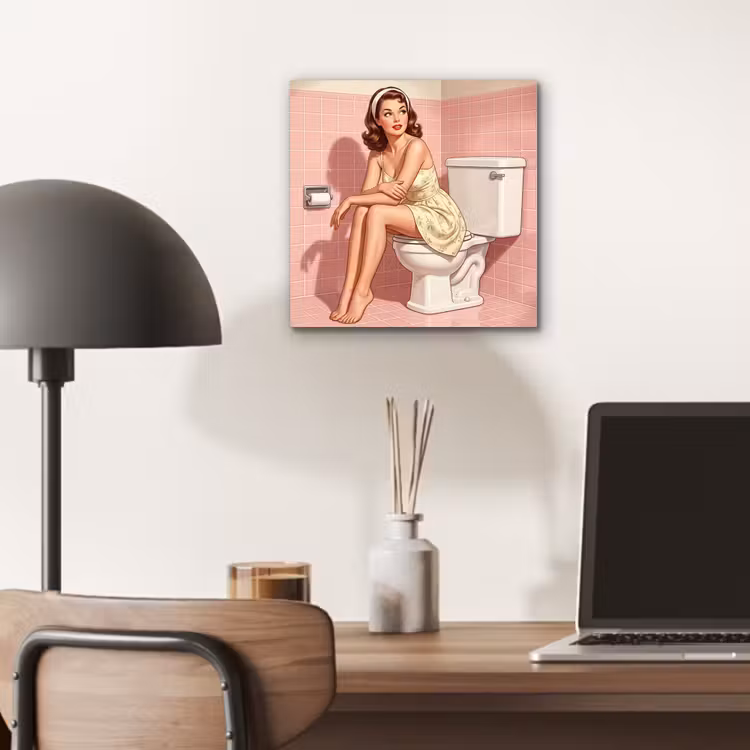 Roze - Retro - Vrouw aluminium wit klein -sfeer5