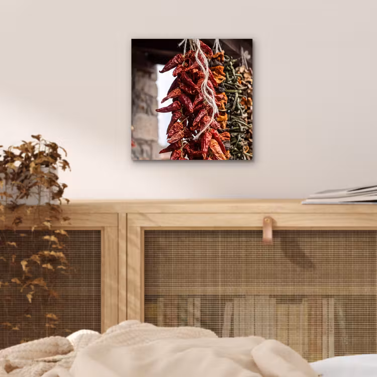 Alu-Dibond-Bild - Rote Chilischoten – Essen - Rode pepers - Eten aluminium wit klein