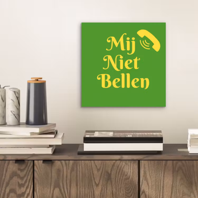 Mij niet bellen - Telefoon - Groen aluminium wit klein -sfeer1