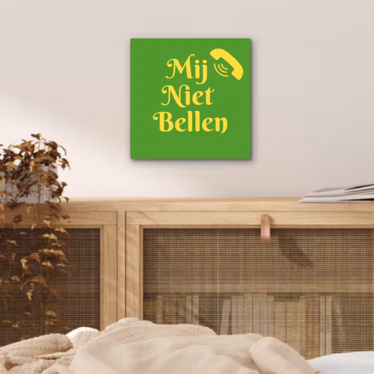 Mij niet bellen - Telefoon - Groen aluminium wit klein -sfeer3