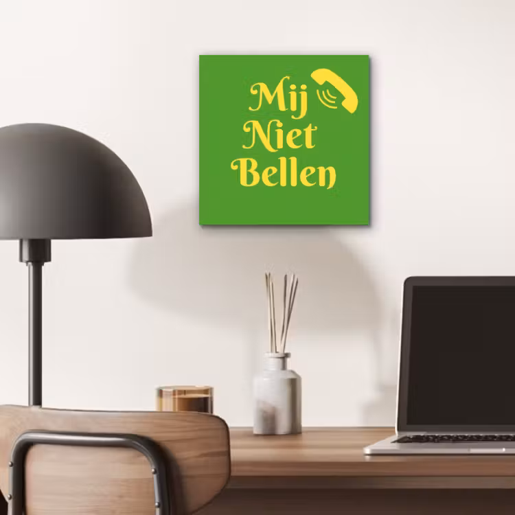 Mij niet bellen - Telefoon - Groen aluminium wit klein -sfeer5