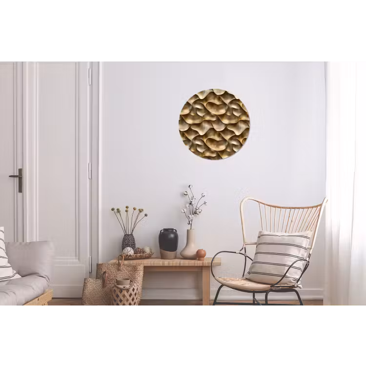 Abstract - Antiek - Goud Wandcirkel aluminium klein 190 -woonkamer