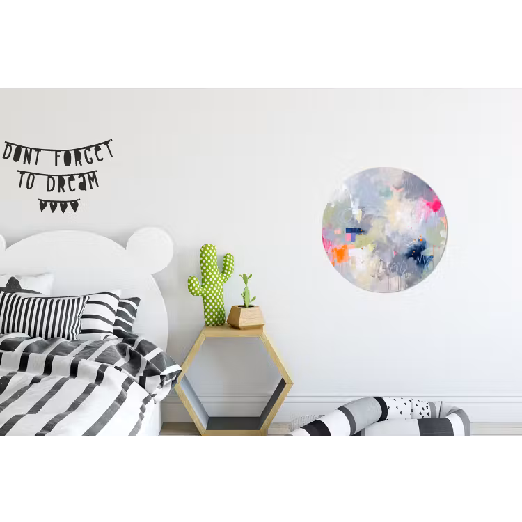 Abstract - Kleurrijk - Modern - Kunst Wandcirkel aluminium klein -kinderkamer