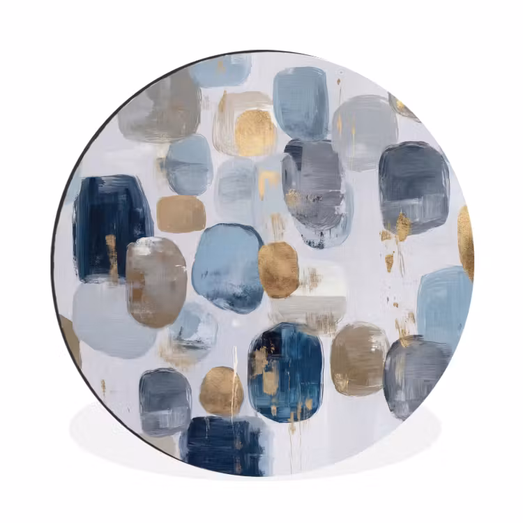 Abstract - Goud - Vormen Wandcirkel aluminium klein -3d