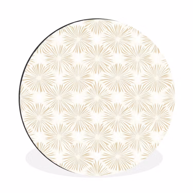 Abstract - Motief - Beige Wandcirkel aluminium klein 190 -3d