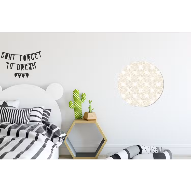 Abstract - Motief - Beige Wandcirkel aluminium klein 190 -kinderkamer