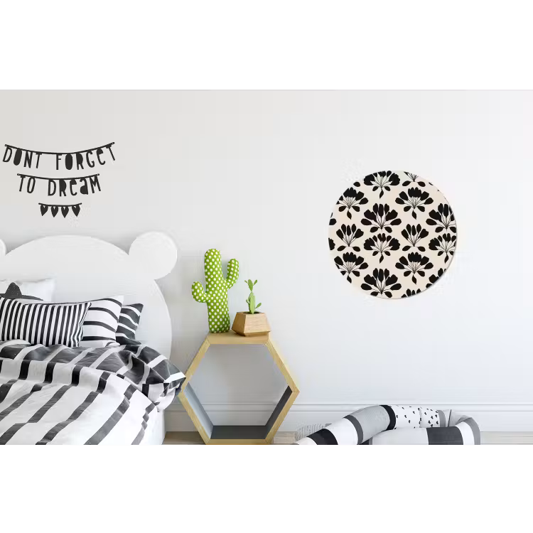 Abstract - Patroon - Zwart Wandcirkel aluminium klein 190 -kinderkamer