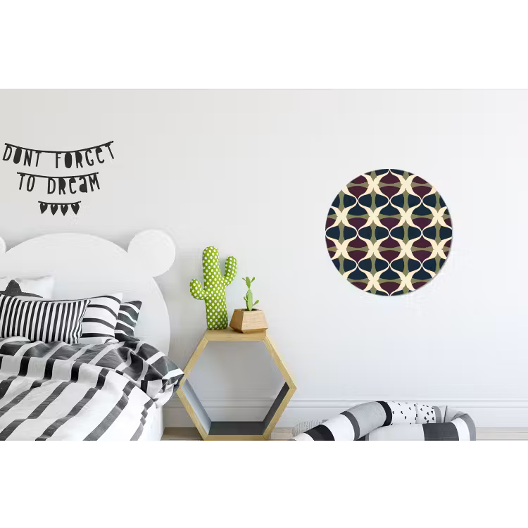 Abstract - Retro - Kleurrijk Wandcirkel aluminium klein 190 -kinderkamer