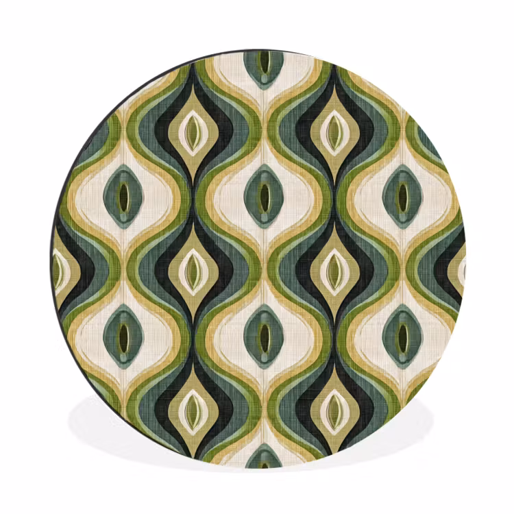 Abstract - Ritmisch - Groen Wandcirkel aluminium klein 190 -3d
