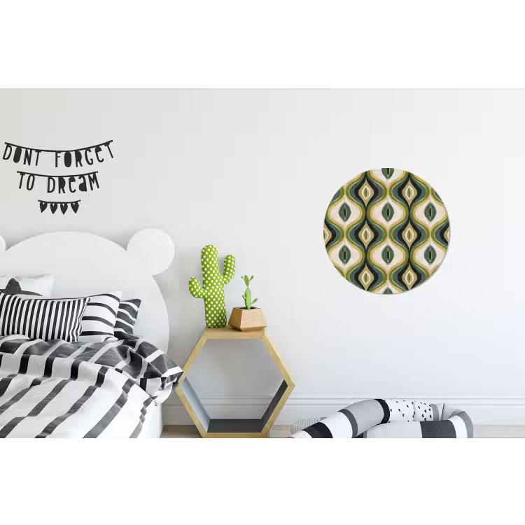 Abstract - Ritmisch - Groen Wandcirkel aluminium klein 190 -kinderkamer