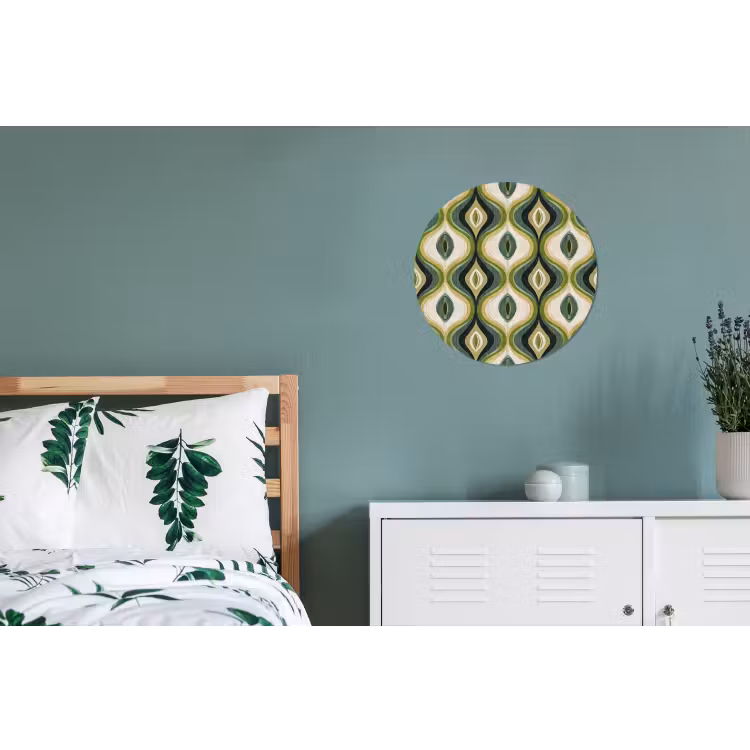 Abstract - Ritmisch - Groen Wandcirkel aluminium klein 190 -slaapkamer