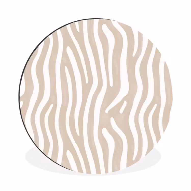 Abstract - Zebra - Beige Wandcirkel aluminium klein 190 -3d