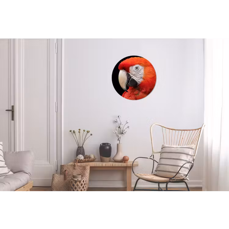 Ara - Portret - Rood Wandcirkel aluminium klein -woonkamer