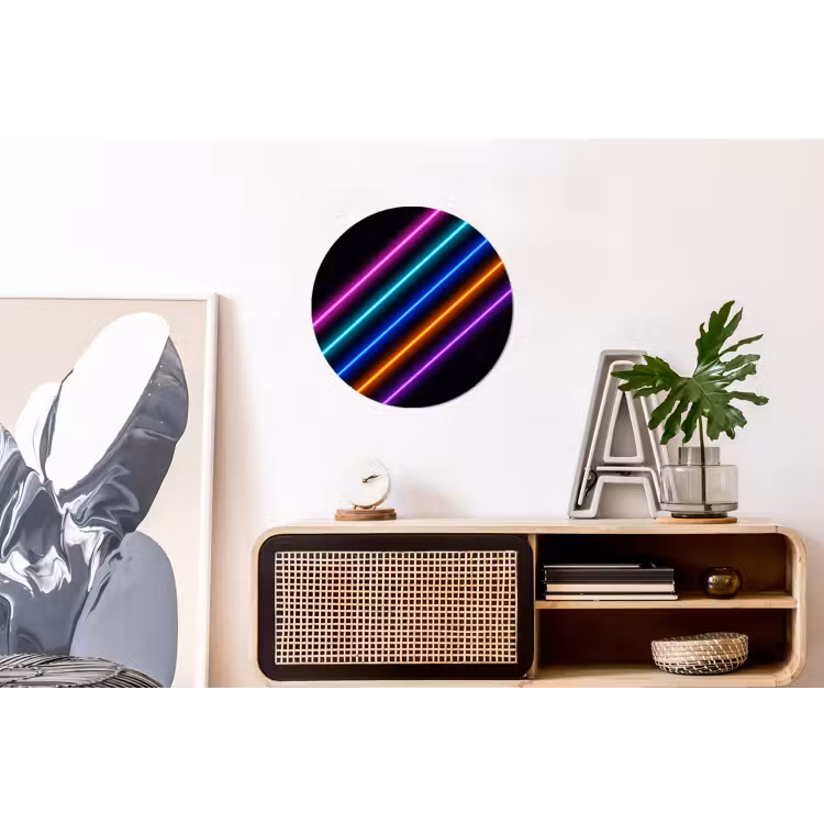 Esthetiek - Retro - Neon Wandcirkel aluminium klein -kantoor