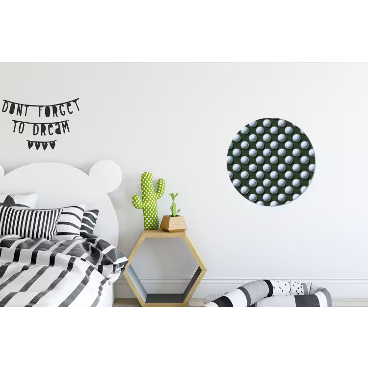 Ballen - Golf - Groen Wandcirkel aluminium klein 190 -kinderkamer