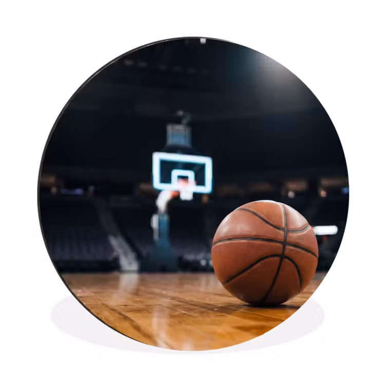 Basketbal - Arena - Sport Wandcirkel aluminium klein -3d