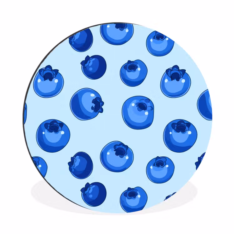 Bessen - Modern - Blauw Wandcirkel aluminium klein 190 -3d