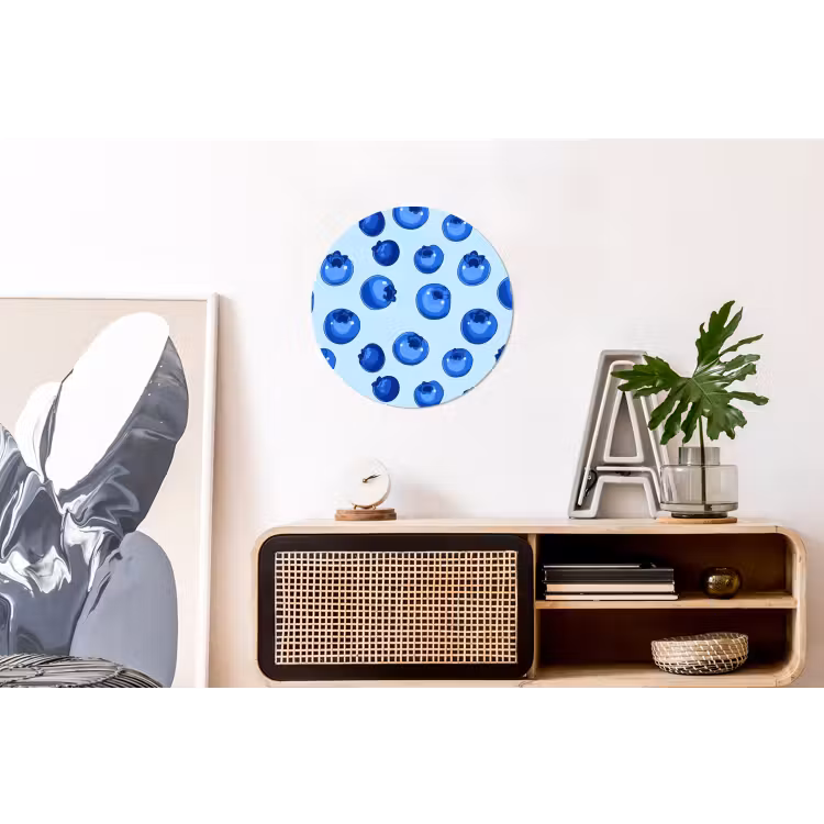 Bessen - Modern - Blauw Wandcirkel aluminium klein 190 -kantoor