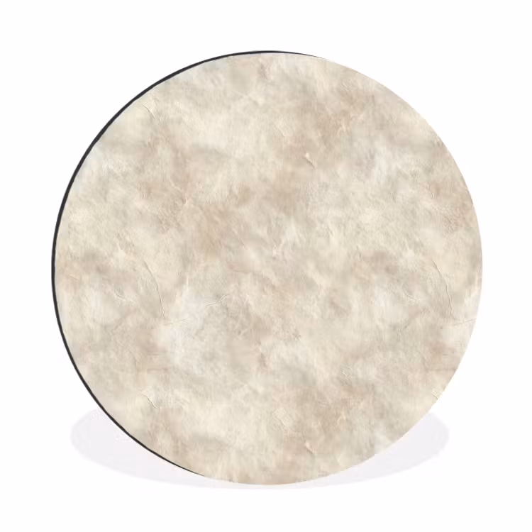 Beige - Reliëfstructuur - Natuursteen Wandcirkel aluminium klein 190 -3d