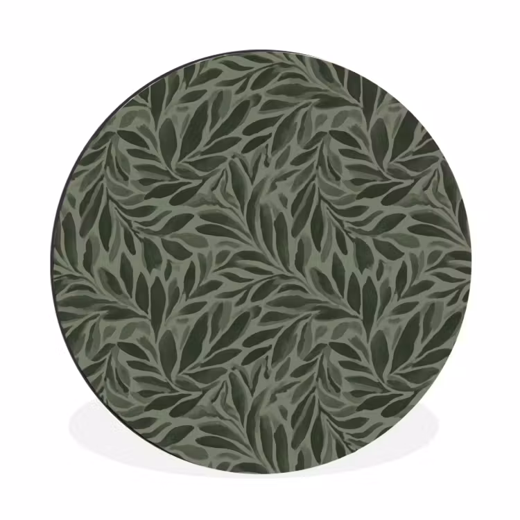 Bladeren - Organisch - Groen Wandcirkel aluminium klein 190 -3d