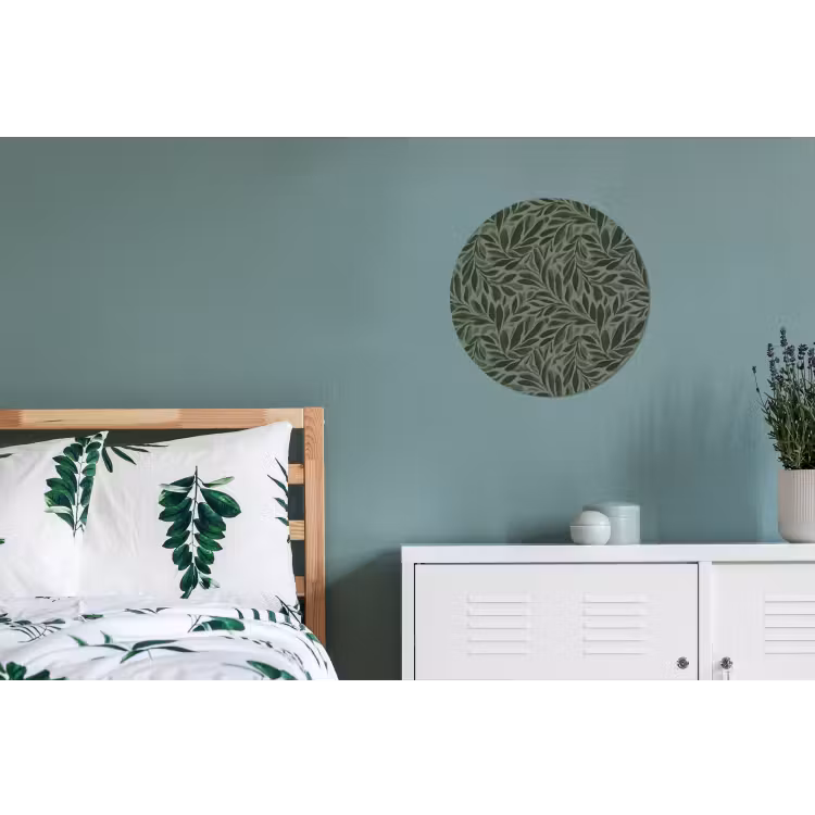 Bladeren - Organisch - Groen Wandcirkel aluminium klein 190 -slaapkamer