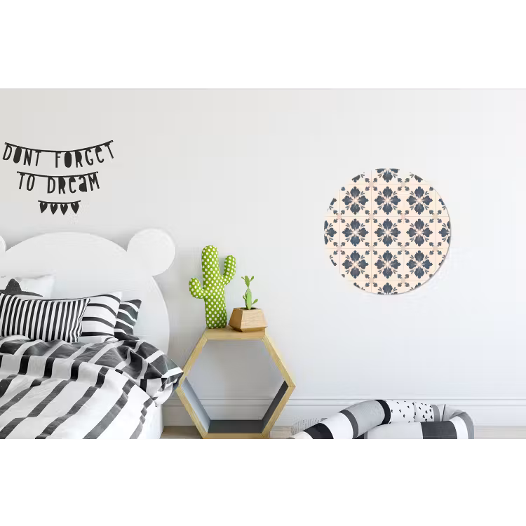 Bladvorm - Klassiek - Kleurrijk Wandcirkel aluminium klein 190 -kinderkamer