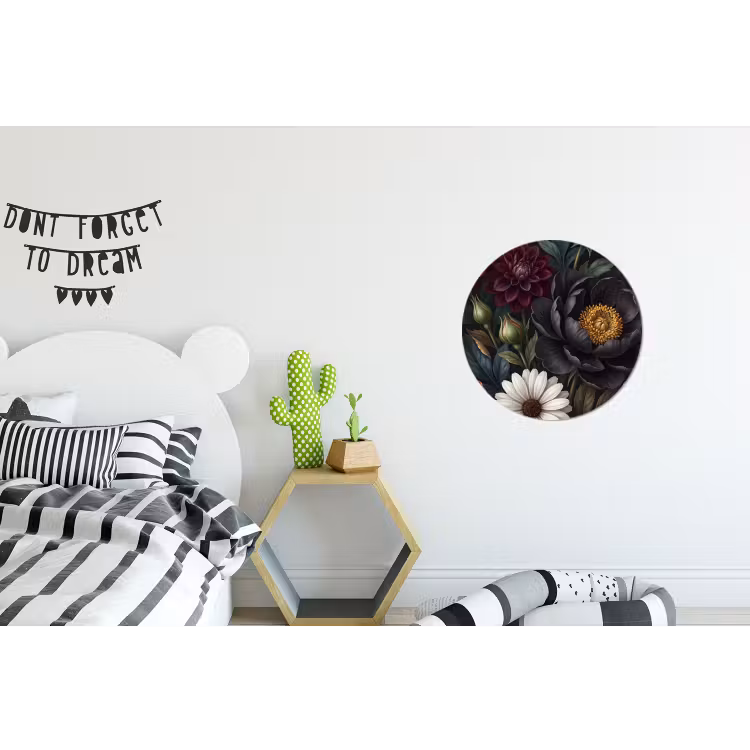 Bloemen - Boeket - Natuur - Klassiek - Weelderig Wandcirkel aluminium klein -kinderkamer
