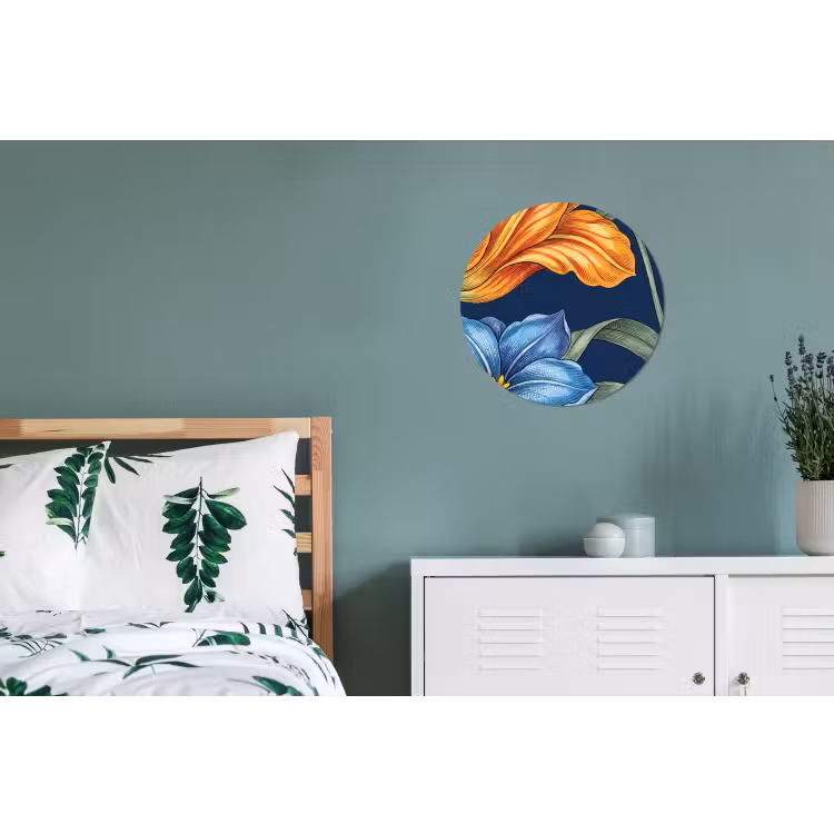 Alu-Dibond-Bild Rund - Blumen – Botanik – Muster - Bloemen - Botanisch - Patroon Wandcirkel aluminium klein