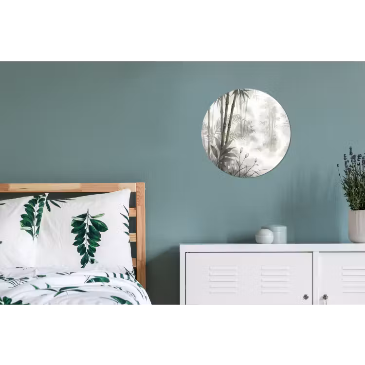 Bloemen - Knop - Tuin - Illustratie - Wit Wandcirkel aluminium klein -slaapkamer