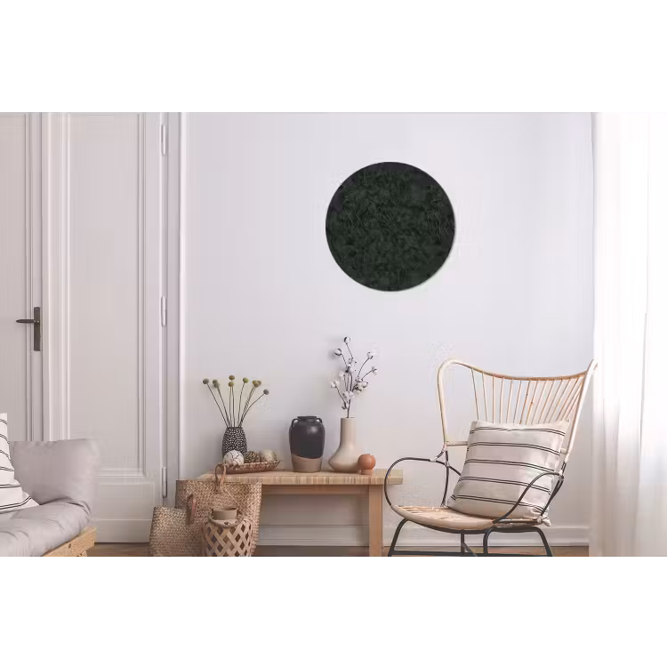 Bloemen - Lijnen - Groen Wandcirkel aluminium klein 190 -woonkamer