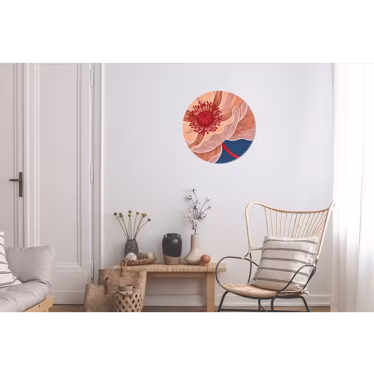 Alu-Dibond-Bild Rund - Blumen – Modern – Abstrakt - Bloemen - Modern - Abstract Wandcirkel aluminium klein