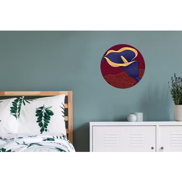 Alu-Dibond-Bild Rund - Blumen – Modern – Lila - Bloemen - Modern - Paars Wandcirkel aluminium klein